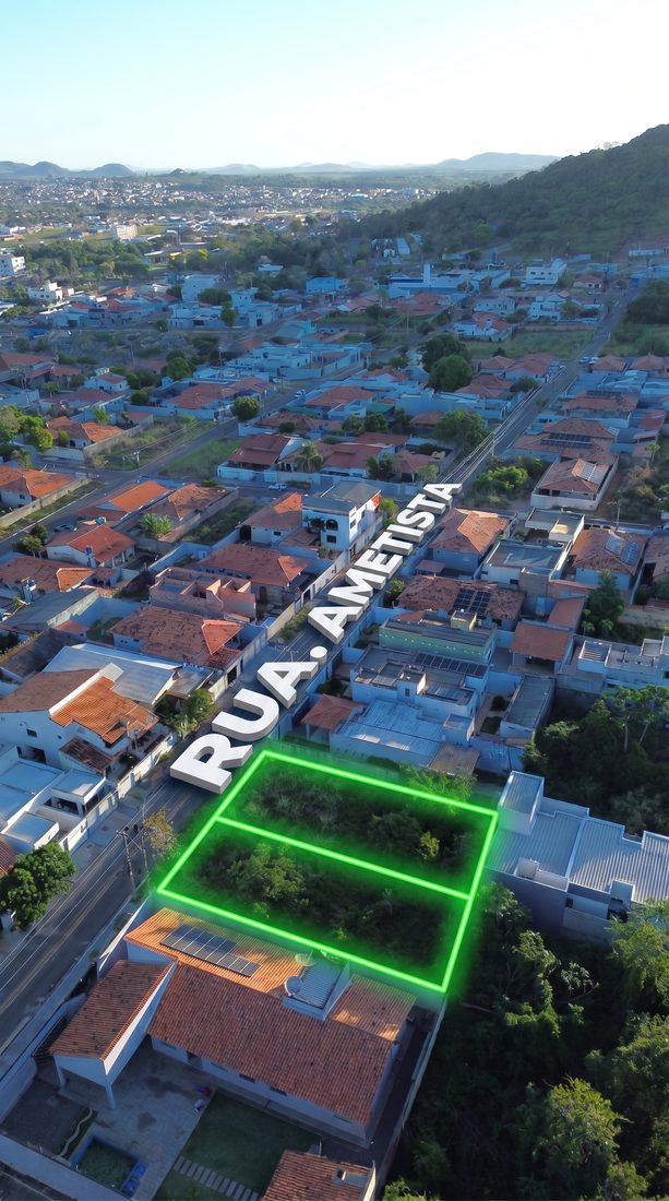 Trabalho IA — lote aéreo demarcado em verde